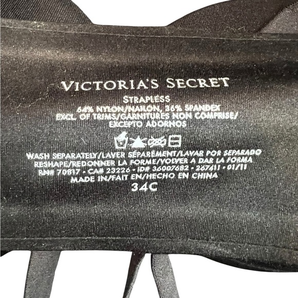 VICTORIA’S SECRET black strapless bandeau bra. The Bench 2-in-1 Strap/less Bra - Picture 5 of 6